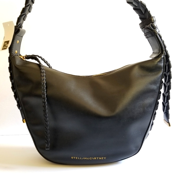 Stella McCartney Braided Hobo Shoulder Bag Black - Picture 4 of 12